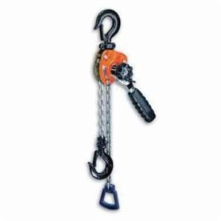 Cm 0 602 Metric Rated MiniRatchet Lever Hoist, 550 Lb Load, 5 Ft H Lifting, 56 Lb Rated, 5 Ft Chain 210